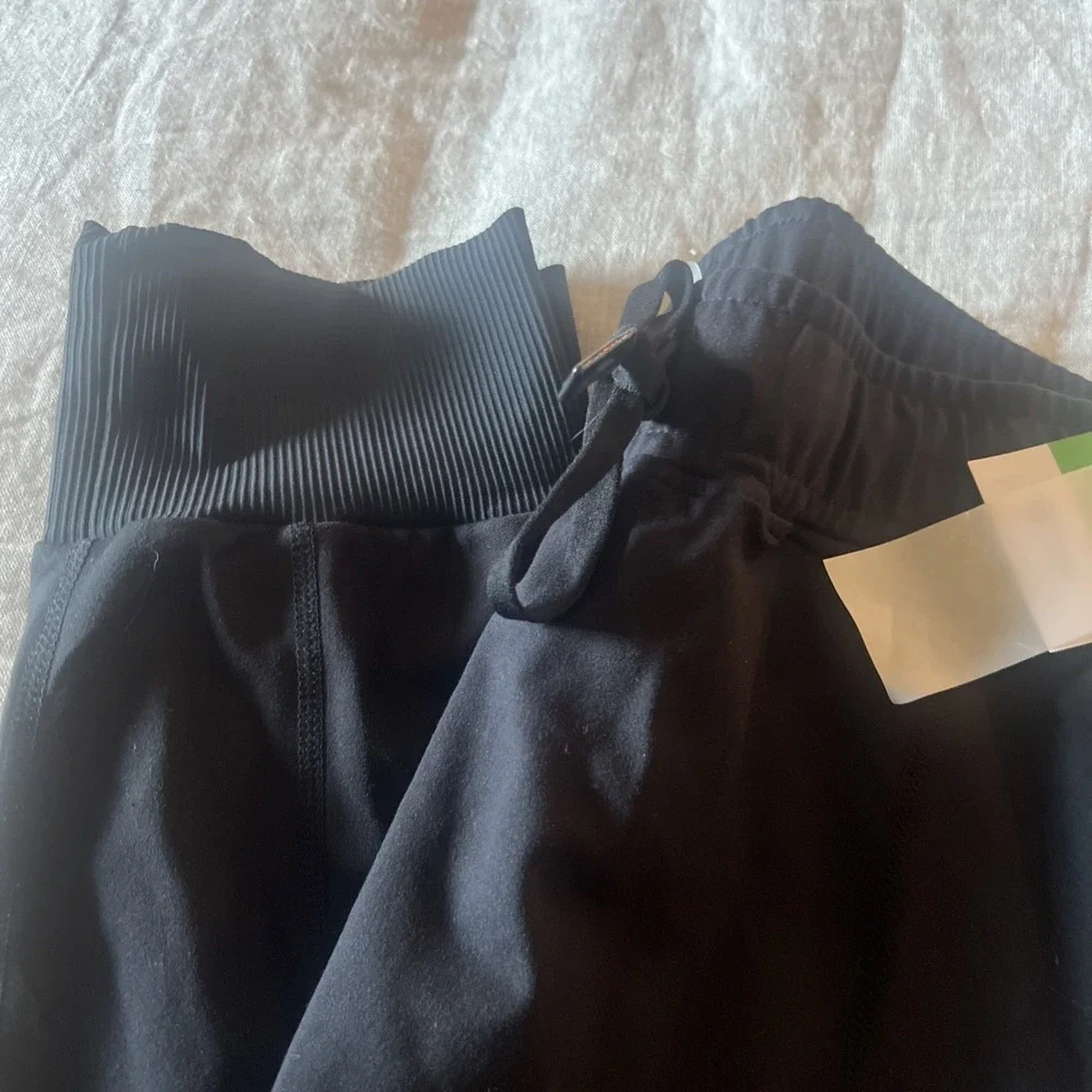 Mono B Jogger Sweatpants Womens Size S Black Ribbed Pockets Stretch - Picture 7 of 9